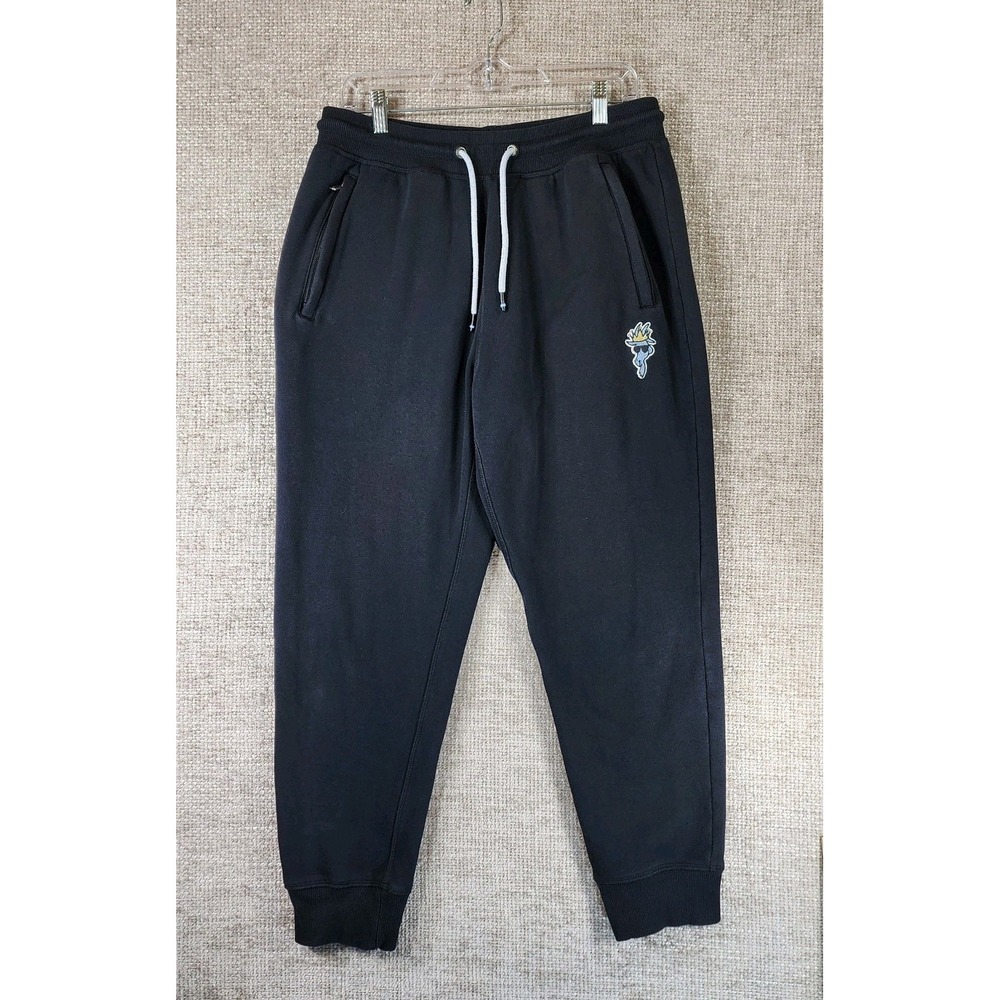 GOAT USA Joggers Sweatpants Mens Large 30x27.5 Black Drawstring Stretch Knit